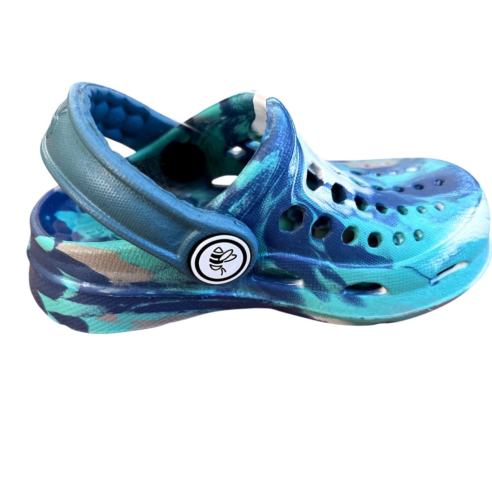 Joybees Kids Everyday Clogs‎ Blue Teal Marble Swirl Size C4/5 NEW